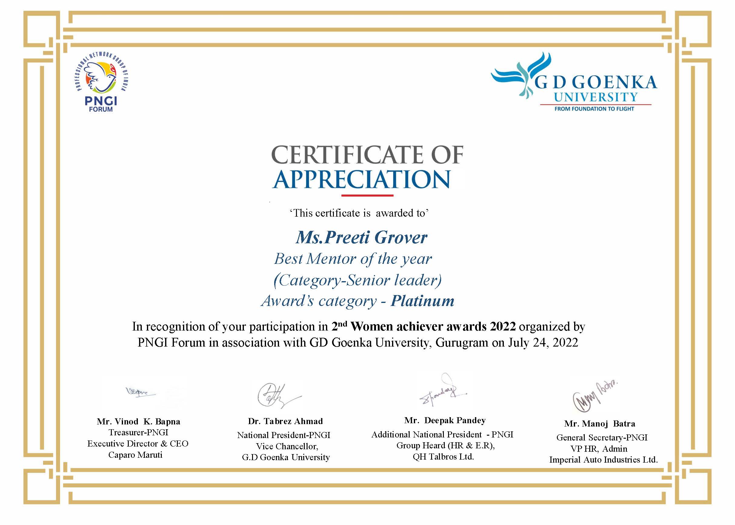 PNGI Forum_Preeti Grover Certificate